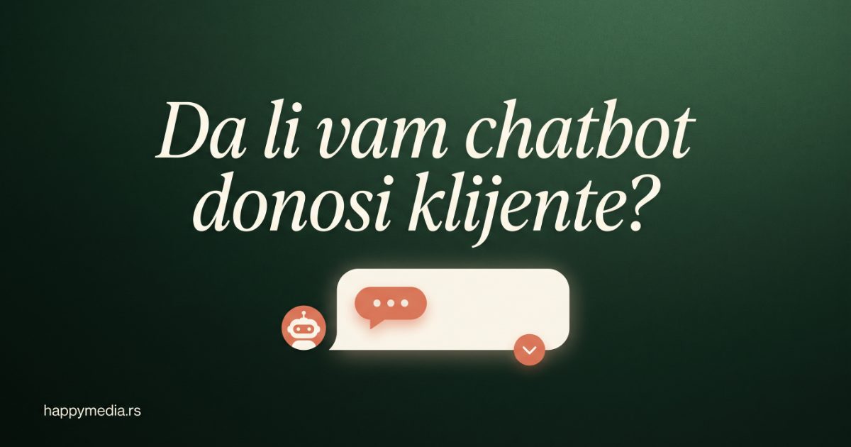AI chatbot za sajt — koje rešenje izabrati u 2026. Happy Media.