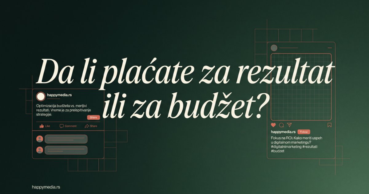 Cena Meta Ads kampanje u Srbiji 2026 — budžet, CPM i provizija agencije. Happy Media.