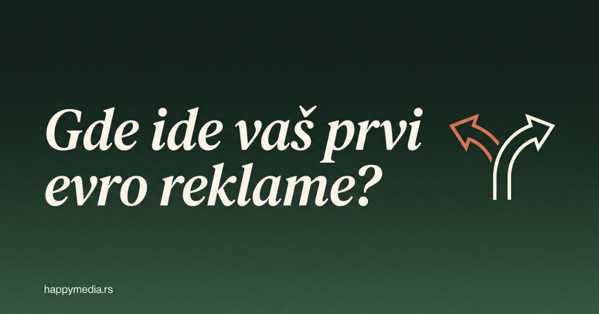 Google Ads vs Facebook Ads u 2026 — gde €1.000 daje najveći povraćaj? Happy Media.