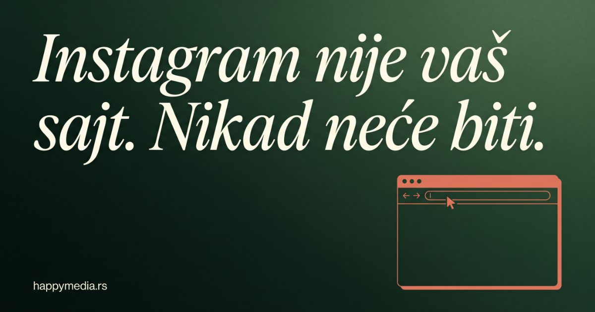 Da li mi treba sajt ako imam Instagram? Iskreno o tome (2026). Happy Media.