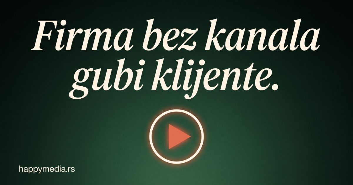 Kako pokrenuti YouTube kanal za firmu — kompletan vodič 2026. Happy Media.
